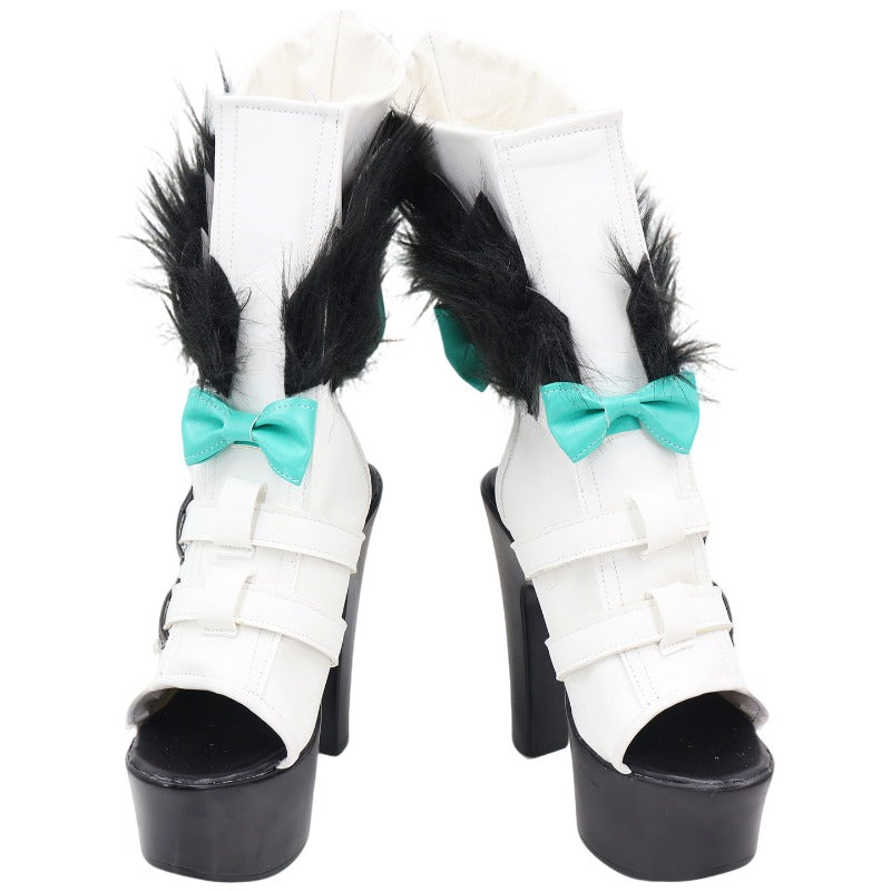 Azuiblc Zenless Zone Zero Nanomiya Yuu Shoes Pumps Platform Boots Boots Nangū Yū Zenless Zero/ZZZ Cosplay Prop