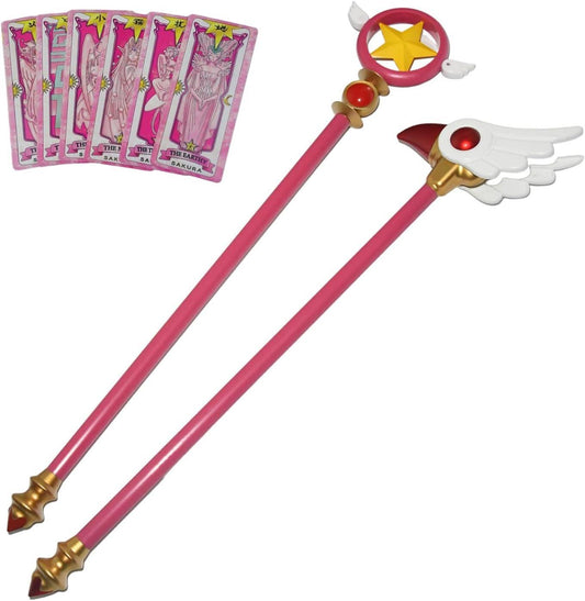 Azuiblc 木之本桜 封印の杖 コスプレ道具　プラスチック製 透明 85cm　 魔法少女 魔法の杖 ステッキ つえ 杖 きのもと さくら　Cosplay コスプレ小物 - Azuiblc