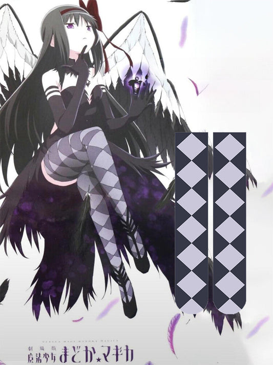 Azuiblc 魔法少女まどか☆マギカ  鹿目 まどか ニーハイソックス 鹿目 まどか　靴下 ストッキング  涼感シリーズ 光沢オーバーニーソックス - Azuiblc