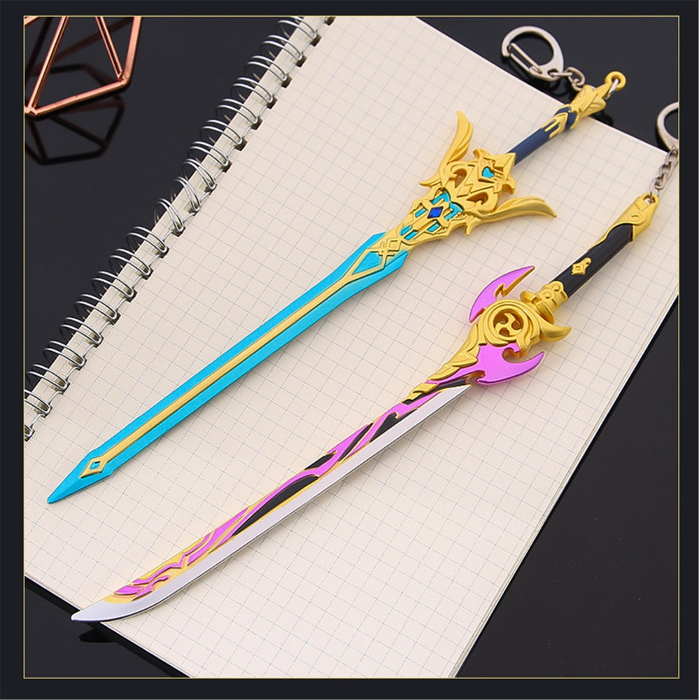 Azuiblc  　限定割引活動　原神　ミニチュア　22cm　ミニ武器　ダイキャスト製　おもちゃ　手遊び　武器ファン向け　装備品　キーホルダー - Azuiblc