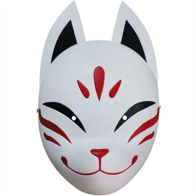 Azuiblc　原神 げんしん タルタリヤ 魔王武装 　 魈（しょう ） ショウ 　九条裟羅 天狗のお面　狐のお面 樹脂製 巫女 花散里 神里綾華 稲妻 お土産 白 赤 祭り きつね キツネ マスク 頭飾り ヘアアクセサリー コスプレ道具 コスプレ 萌え 可愛い イベント プレゼント グッズ 道具 小物 - Azuiblc