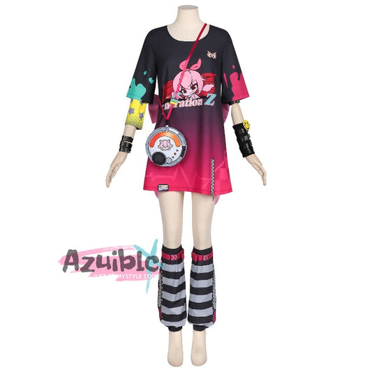 Azuiblc NTE Never-ever Hania Cosplay Costume 3D Printed for Events, Stages, Halloween - Wigs available