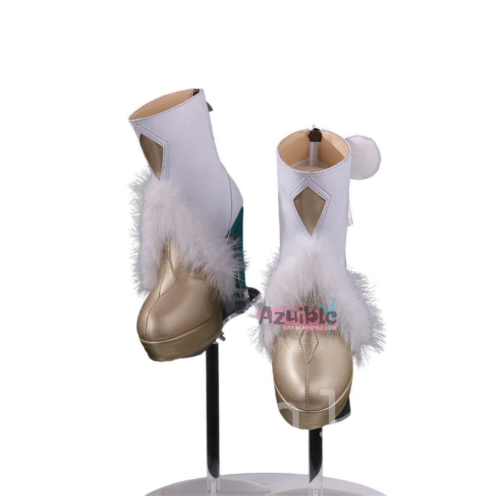 Azuiblc Genshin Shihatsu Zibai Shoes Boots Genshin Sole 9.5cm Cosplay Prop Event Photography Prop