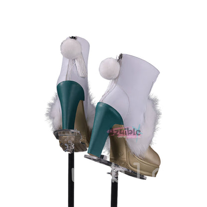 Azuiblc Genshin Shihatsu Zibai Shoes Boots Genshin Sole 9.5cm Cosplay Prop Event Photography Prop
