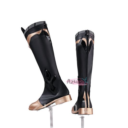 Azuiblc Genshin Impact Aether New World Long Boots - 2.5cm Sole - Cosplay Prop Shoes, Event Shoes, Accessories