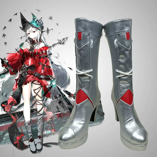 Azuiblc Arknights Skadi the Corrupting Heart Boots, Long Boots, Cosplay Prop Event