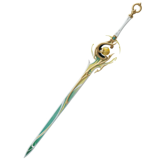 Azuiblc Genshin Impact Azubai One-Handed Sword, Hakushin Ring, Motif Weapon, 118cm, Wood, Cosplay Prop, Shina Weapons Model, 295g