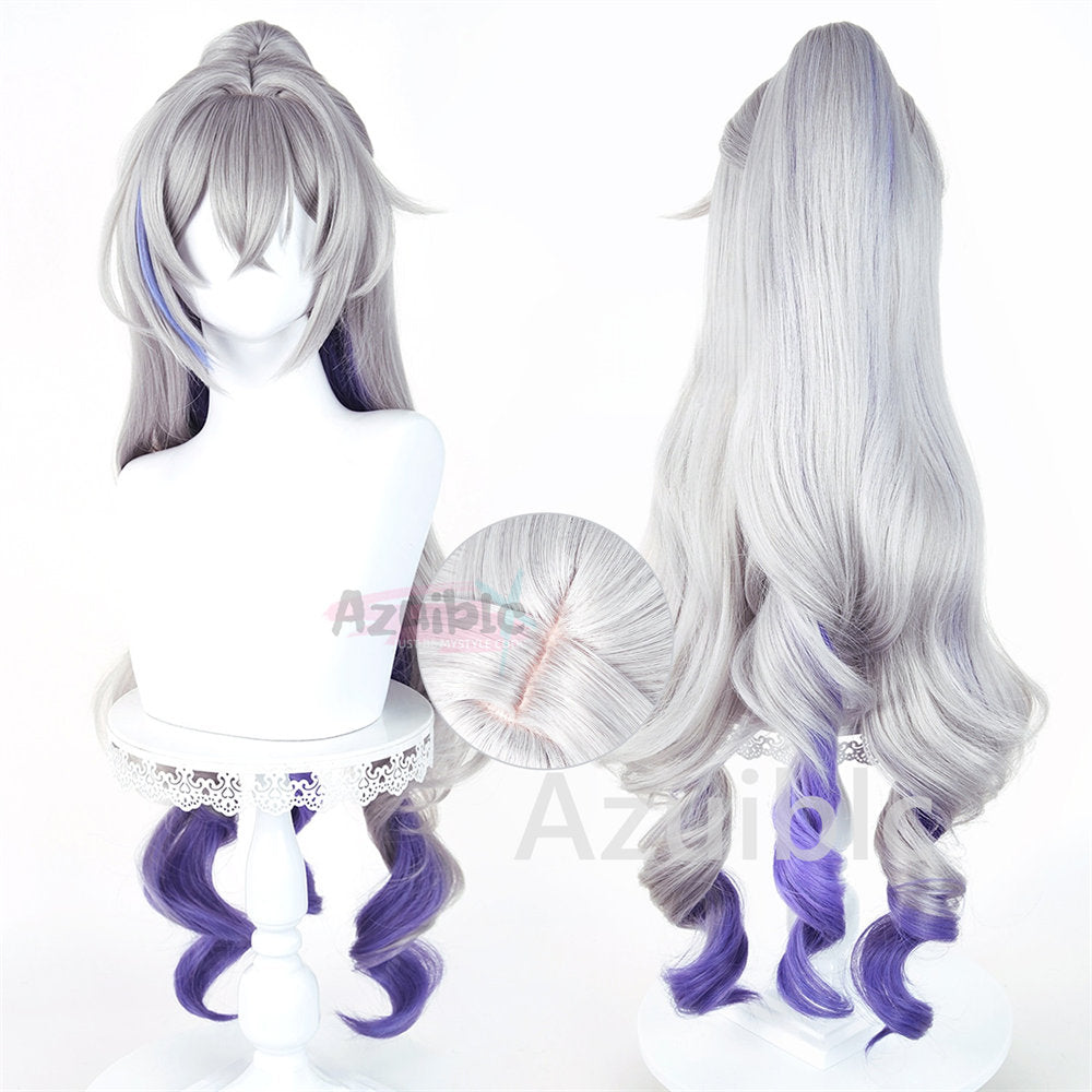 Honkai Star Rail Silver Wolf Wig Cosplay Prop Hair Accessory 98cm Two Phase Paradise Event