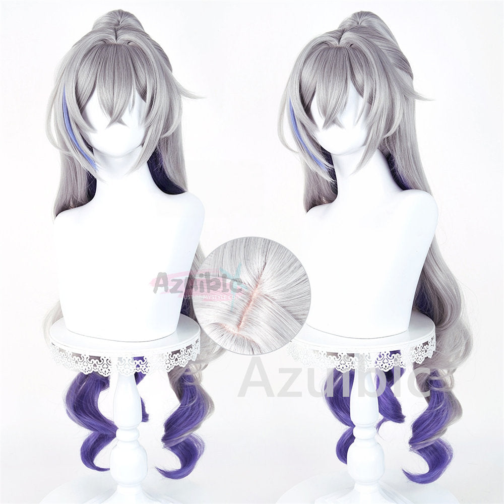Honkai Star Rail Silver Wolf Wig Cosplay Prop Hair Accessory 98cm Two Phase Paradise Event