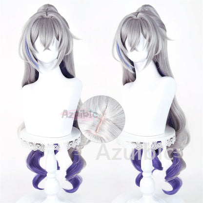 Honkai Star Rail Silver Wolf Wig Cosplay Prop Hair Accessory 98cm Two Phase Paradise Event