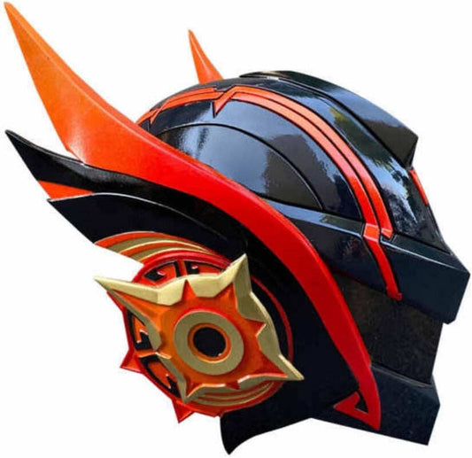 Azuiblc　原神 マーヴィカ ヘルメット コスプレ道具 仮面 お面 炎神 武器 樹脂製 おしゃれ コスプレ道具 Cosplay 道具 - Azuiblc