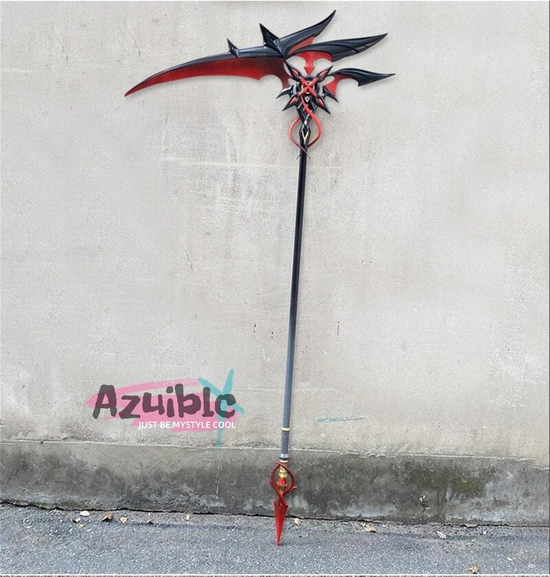 Azuiblc 原神 槍 赤月のシルエット 召使 コスプレ道具 アルレッキーノ 172CM 鎌198cm武器 PU製 Cosplay 道具  コスプレ小物 cosplayAzd19 - Azuiblc
