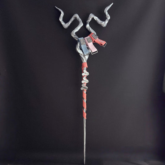 Azuiblc Arknights: Endfield Alderia's Staff, 145cm, PLA Material, Motif Weapon, Whispers of the Azure Star, Cosplay Prop, Weapon Model, Wooden Replica