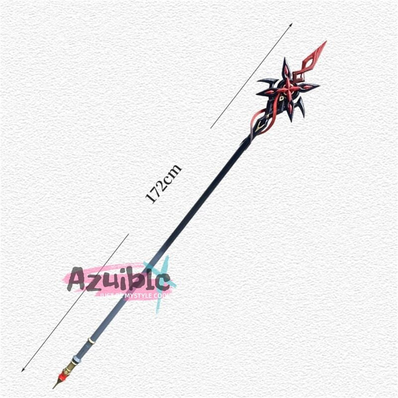 Azuiblc 原神 槍 赤月のシルエット 召使 コスプレ道具 アルレッキーノ 172CM 鎌198cm武器 PU製 Cosplay 道具  コスプレ小物 cosplayAzd19 - Azuiblc