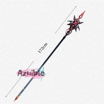 Azuiblc 原神 槍 赤月のシルエット 召使 コスプレ道具 アルレッキーノ 172CM 鎌198cm武器 PU製 Cosplay 道具  コスプレ小物 cosplayAzd19 - Azuiblc