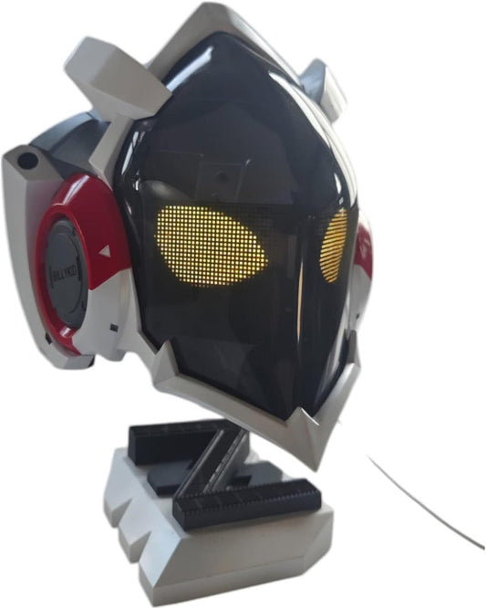 Azuiblc　ゼンゼロ ビリー 仮面コスプレ道具  電子スクリーンVer 8表情 スタンド付き 手作り マスク 高完成度 黒 お面 コスプレ 小道具 グッズ コスプレ小物 萌えグッズ - Azuiblc