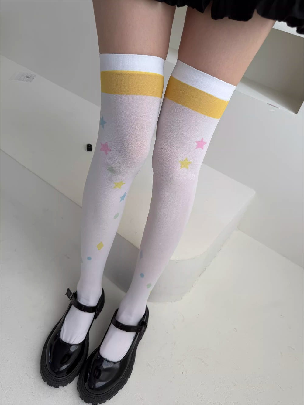 Azuiblc アイカツ! 有栖川乙女  プリントタイツ 弾性ストッキング 太ももソックス コスプレ道具　60cm 75cm