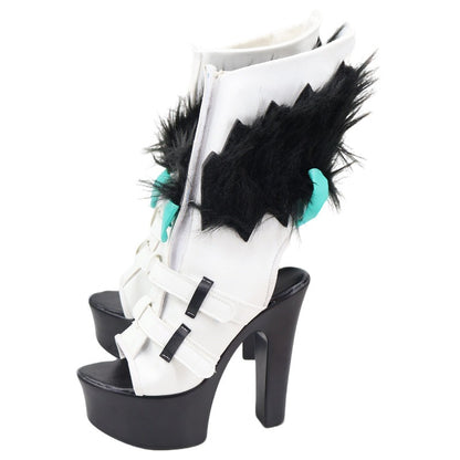 Azuiblc Zenless Zone Zero Nanomiya Yuu Shoes Pumps Platform Boots Boots Nangū Yū Zenless Zero/ZZZ Cosplay Prop