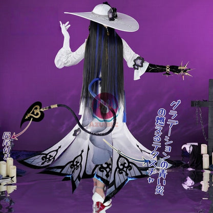 Azuiblc 崩壊：スターレイル コンスタンス ダリア コスプレ衣装 帽子 ツノ 尻尾付き 金属アクセサリー コスプレ コスチュームセット - Azuiblc