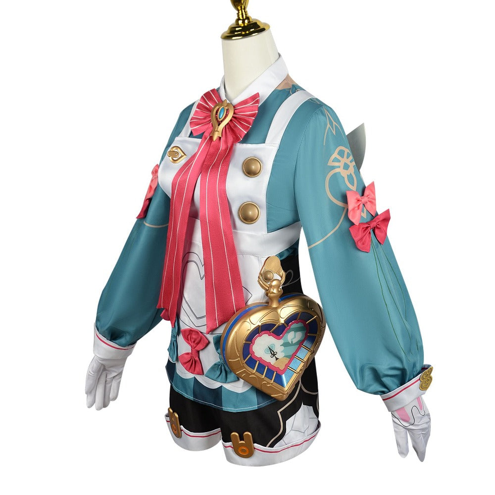 Azuiblc Genshin Impact Sigewinne Cosplay Costume with Tail and Waist Accessories - Wig Optional
