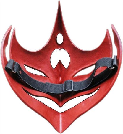 Azuiblc　原神 げんしん タルタリヤ 魔王武装 　 魈（しょう ） ショウ 　九条裟羅 天狗のお面　狐のお面 樹脂製 巫女 花散里 神里綾華 稲妻 お土産 白 赤 祭り きつね キツネ マスク 頭飾り ヘアアクセサリー コスプレ道具 コスプレ 萌え 可愛い イベント プレゼント グッズ 道具 小物 - Azuiblc