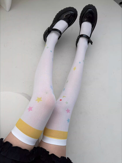 Azuiblc アイカツ! 有栖川乙女  プリントタイツ 弾性ストッキング 太ももソックス コスプレ道具　60cm 75cm