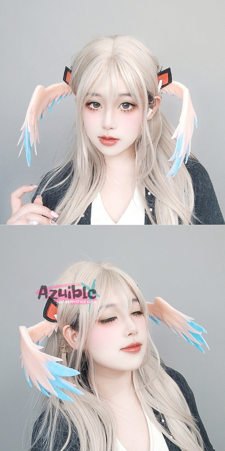 Azuiblc　原神　リンネア　ヘアアクセ　髪飾　羽飾　萌えグッズ　イベントハロウィン　コスプレ小道具