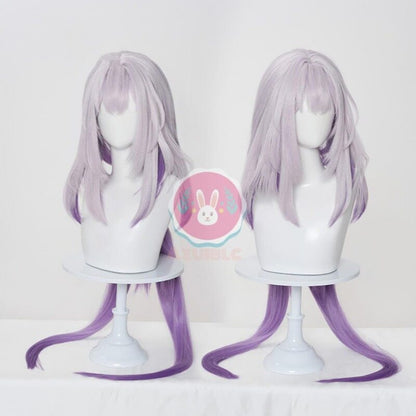 Azuiblc崩壊  スターレイル  キャストリス コスプレ ウィッグ 紫 灰白 グラデーション ロング ネット付きかつら 鬘 WIG  コスプレ道具  - Azuiblc