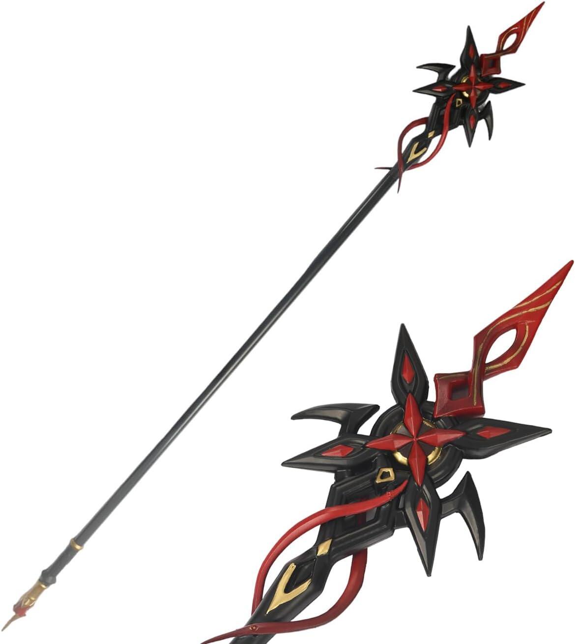 Azuiblc 原神 槍 赤月のシルエット 召使 コスプレ道具 アルレッキーノ 172CM 鎌198cm武器 PU製 Cosplay 道具  コスプレ小物 cosplayAzd19 - Azuiblc