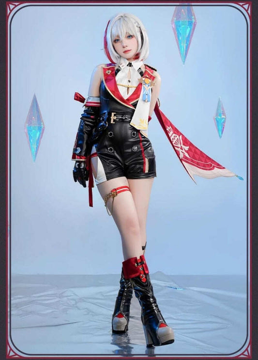 Azuiblc 崩壊スターレイル黄泉 よみ 赤  コスプレ衣装 コスチュームセット 金属アクセサリー グッズ タトゥーシール  おしゃれ アニメ cosplay 変装 仮装 撮影 祭り ハロウィン クリスマス イベント Azuiblc
