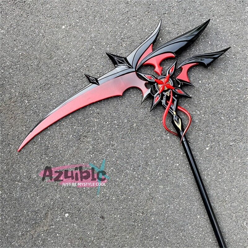 Azuiblc 原神 槍 赤月のシルエット 召使 コスプレ道具 アルレッキーノ 172CM 鎌198cm武器 PU製 Cosplay 道具  コスプレ小物 cosplayAzd19 - Azuiblc