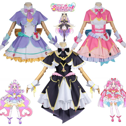 Azuiblc Detective Precure! Anna Akechi, Ruruka Moria, Mikuru Kobayashi Cosplay Costume Dress Stage Outfit