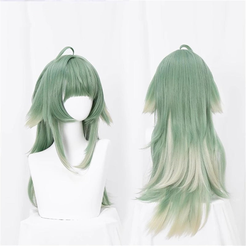 Azuiblc崩壊スターレイル フォフォ コスプレ ウィッグ ウィッグネット付き 耐熱 人気 おしゃれ グッズ アニメ かつら 鬘 WIG ロング 緑色 コスプレ道具 ネット 小物  Azw004 - Azuiblc