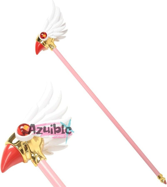 Azuiblc カードキャプターさくら 木之本桜 封印の杖 93cm ABS製 ステンレス 魔法少女 魔法の杖 ステッキ つえ 杖 模造 コスプレ道具 Cosplay コスプレ小物ADJ003 - Azuiblc