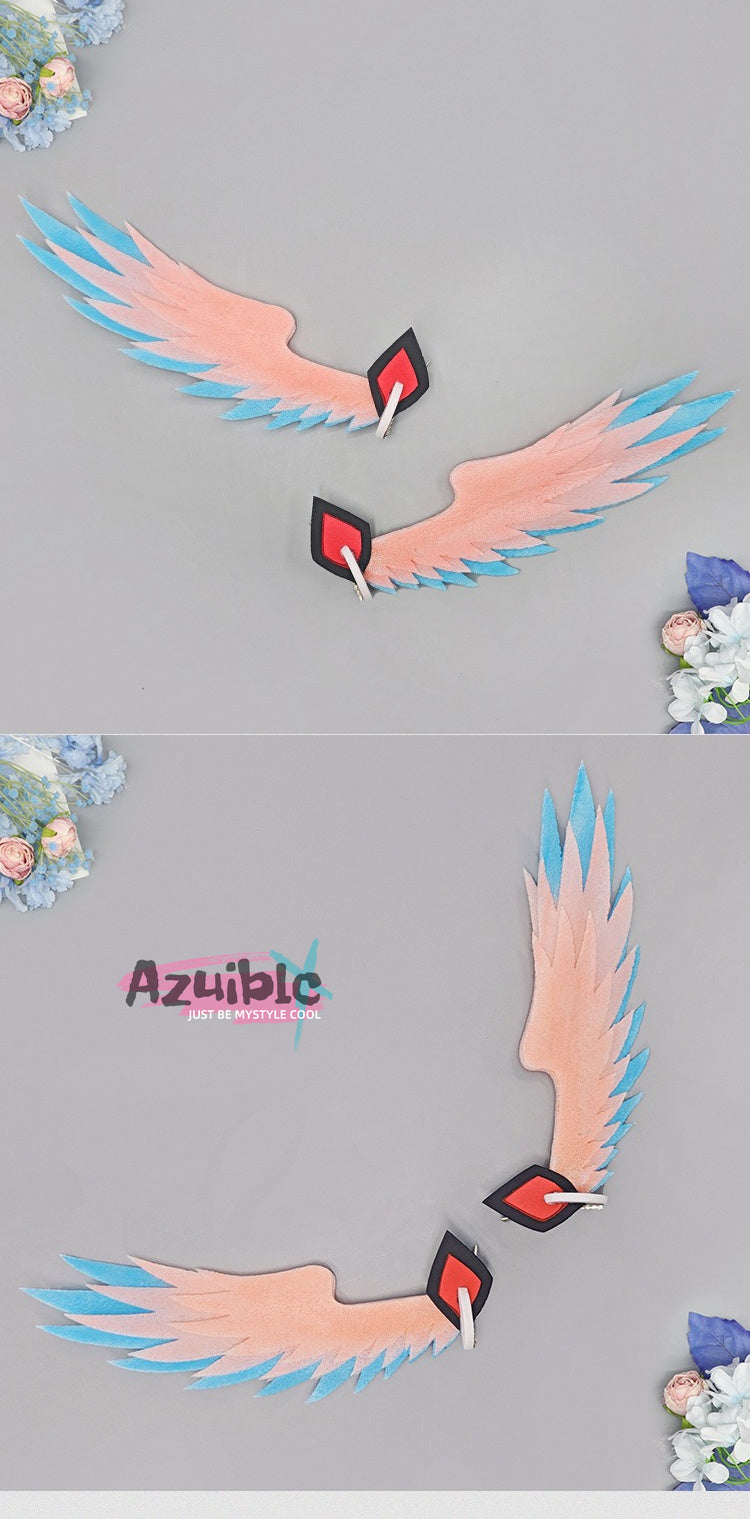 Azuiblc　原神　リンネア　ヘアアクセ　髪飾　羽飾　萌えグッズ　イベントハロウィン　コスプレ小道具