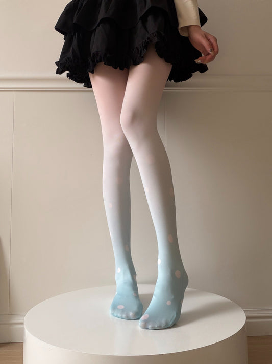 Azuiblc Super Kaguya Hime Tsukimi Yachiyo Stocking Tights 75cm Socks Leggings Pantyhose Cosplay Gradient Tights Accessories Thin Shibuya Harajuku Style JK Lolita Summer Anime Girl