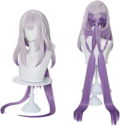 Azuiblc崩壊  スターレイル  キャストリス コスプレ ウィッグ 紫 灰白 グラデーション ロング ネット付きかつら 鬘 WIG  コスプレ道具  - Azuiblc