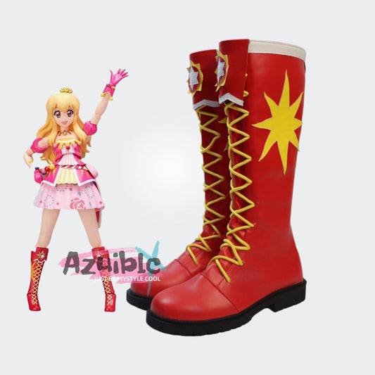 Azuiblc Aikatsu! All Aikatsu Hoshimiya Ichigo Shoes Long Boots Cosplay Boots