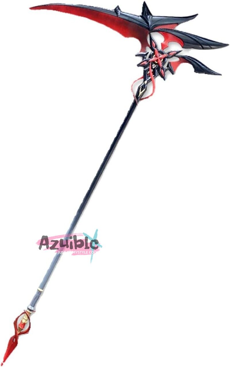 Azuiblc 原神 槍 赤月のシルエット 召使 コスプレ道具 アルレッキーノ 172CM 鎌198cm武器 PU製 Cosplay 道具  コスプレ小物 cosplayAzd19 - Azuiblc
