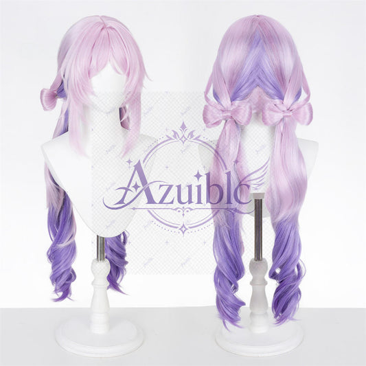 【Azuiblc】Genshin Impact Citraali Cosplay Wig, Pink Purple Gradient, with Net, Heat Resistant, for Cosplay, Stage, Events