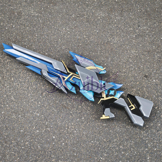 【Azuiblc】Genshin Impact Traveler Cosplay Gun Weapon 72cm Snezhnaya Non-firing PU Acrylic Cosplay Prop Accessory Cosplay Stage Event