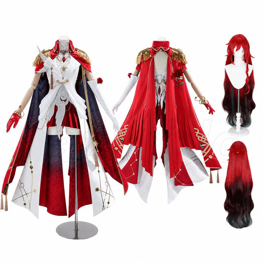 Azuiblc Honkai: Star Rail Himeko's Journey Cosplay Costume Metal Parts Luxurious Fabric HSR Costume Stage/Event Ready High-Quality Full Set