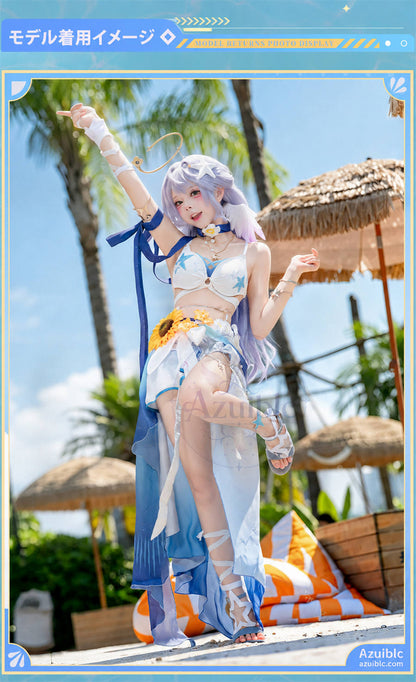 Azuiblc 崩壊スターレイル ロビン 夏空の歌 コスプレ衣装｜発光光輪・タトゥーシール付き