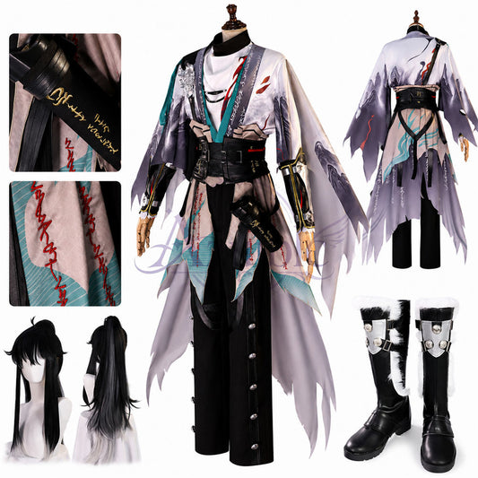 Wuthering Waves Qiu Yuan Cosplay Costume with 3D PLA Parts, Halloween Fancy Dress, Stage Outfit, Original Style