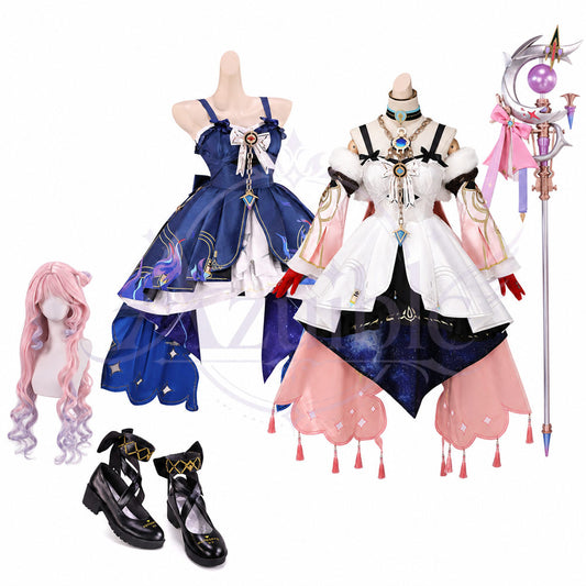 Azuiblc Wuthering Waves Danjin Cosplay Costume | Pink x Dark-Colored Costume with 3D PLA Parts, Dress-Style, Halloween-Ready