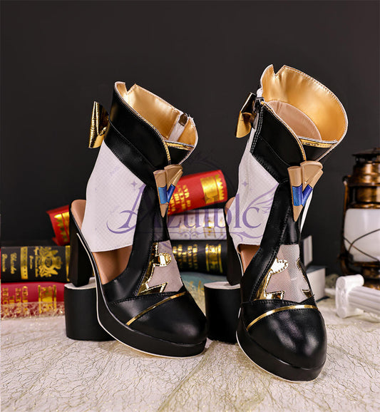 【Azuiblc】Zenless Zone Zero Hoshimi Miyabi Silver Garden Flower Letter Cosplay Shoes Heels cosplay Stage Event